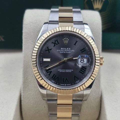 PAPERS 2025 Rolex Datejust 41mm Two Tone Wimbledon Dial Oyster 126333 BOX