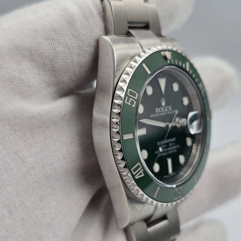 2015 PAPERS Rolex Submariner Hulk 116610LV Green 40mm Ceramic Watch BOX