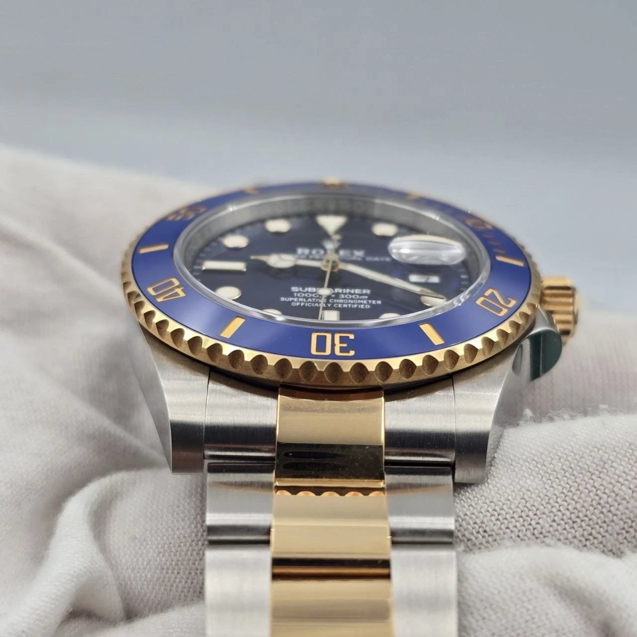 2021 PAPERS Rolex Submariner Blue Dial Two Tone Gold 41mm Watch 126613LB BOX