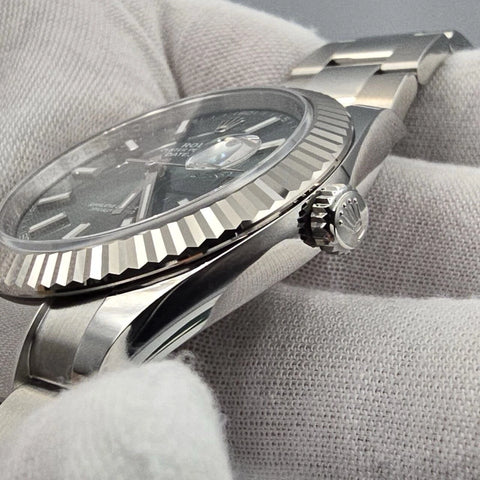 NEW 2025 Rolex Datejust 41mm 126334 Oyster Mint Green Dial Fluted Bezel UNWORN