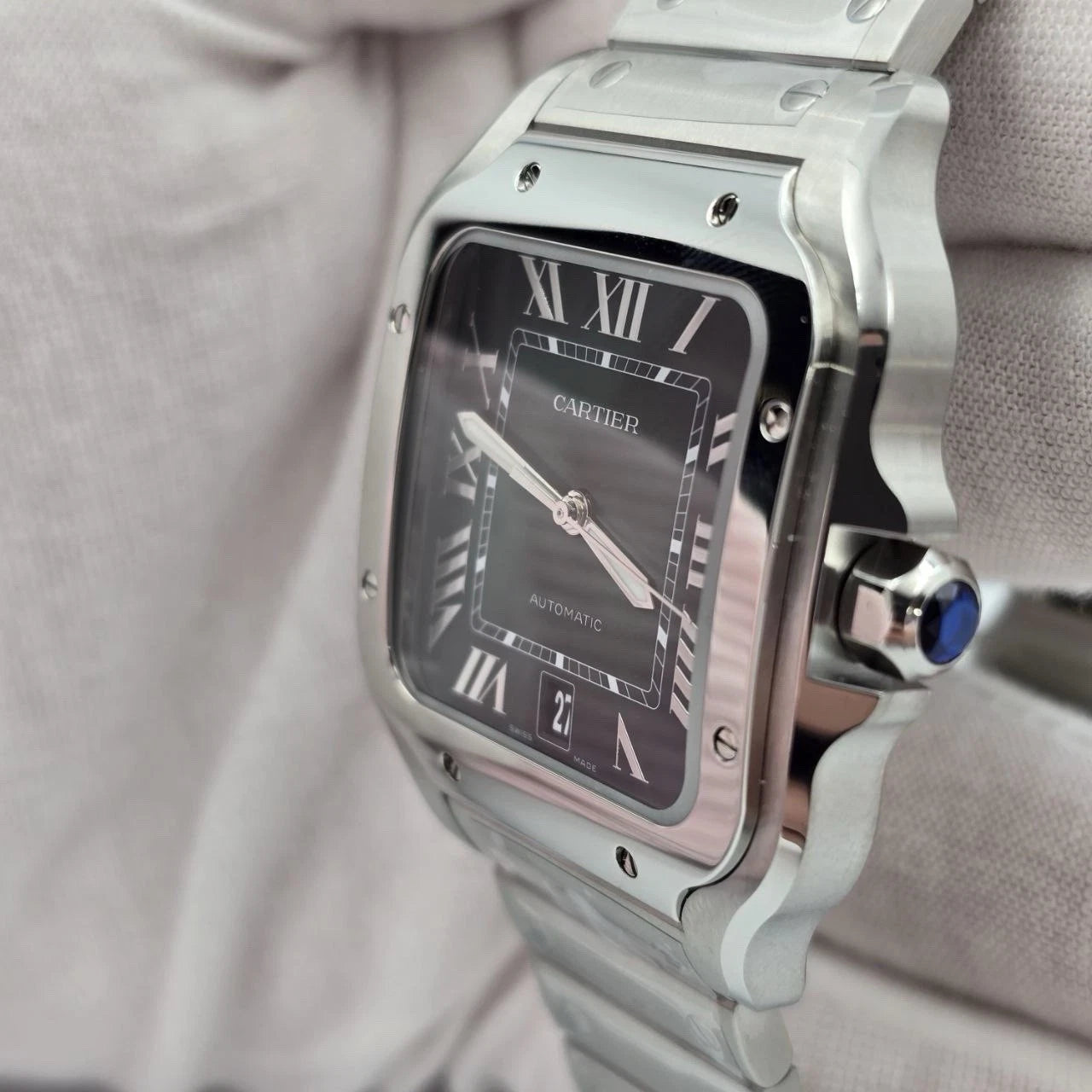 NEW 2025 Cartier Santos Steel Green Dial 40mm Automatic Watch WSSA0062