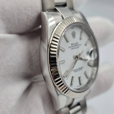 PAPERS 2024 Rolex Datejust 41mm 126334 Stainless Steel Oyster White Dial BOX