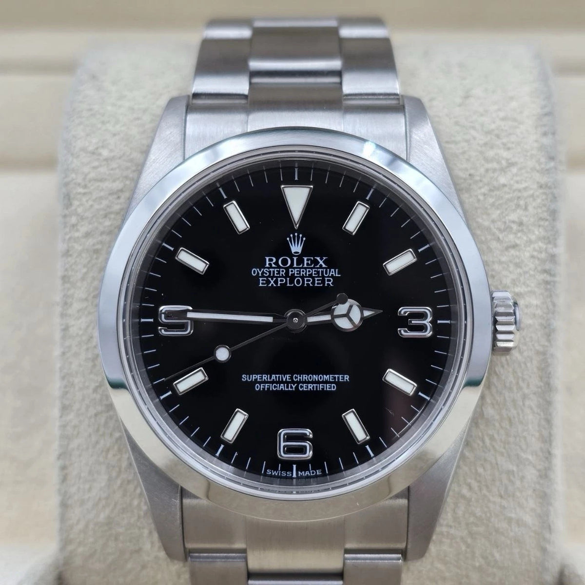 2005 Rolex Explorer l 114270 36mm Stainless Steel Black Dial Watch