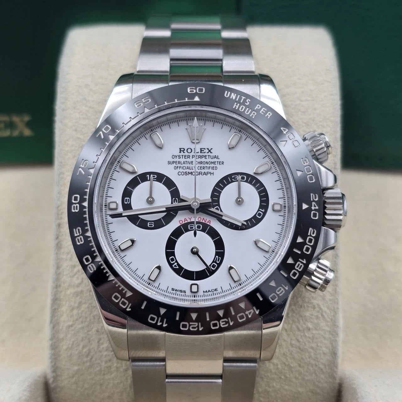 2019 PAPERS Rolex Daytona 116500LN White Dial Panda Ceramic 40mm Steel Watch BOX
