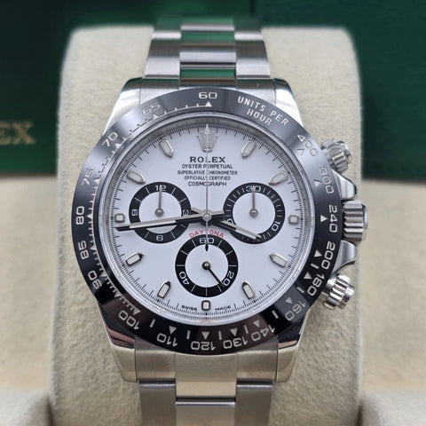 2019 PAPERS Rolex Daytona 116500LN White Dial Panda Ceramic 40mm Steel Watch BOX