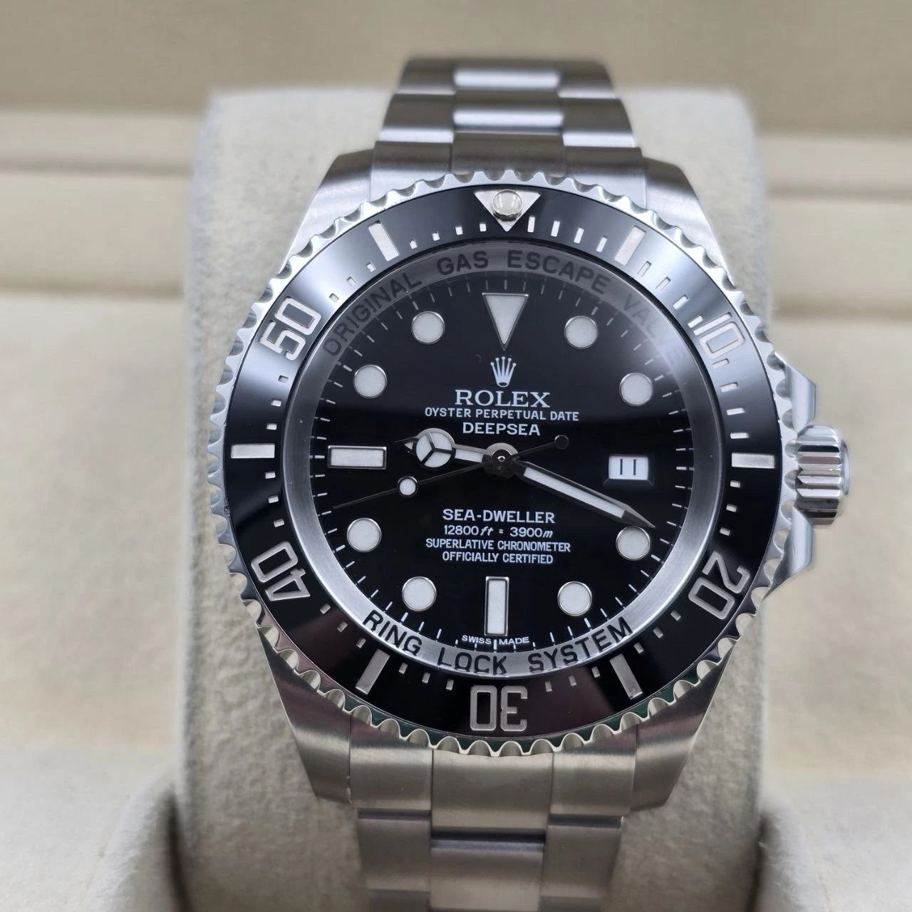 2013 PAPERS Rolex Sea-Dweller Deepsea 44mm Black Ceramic Steel Dive Watch 116660