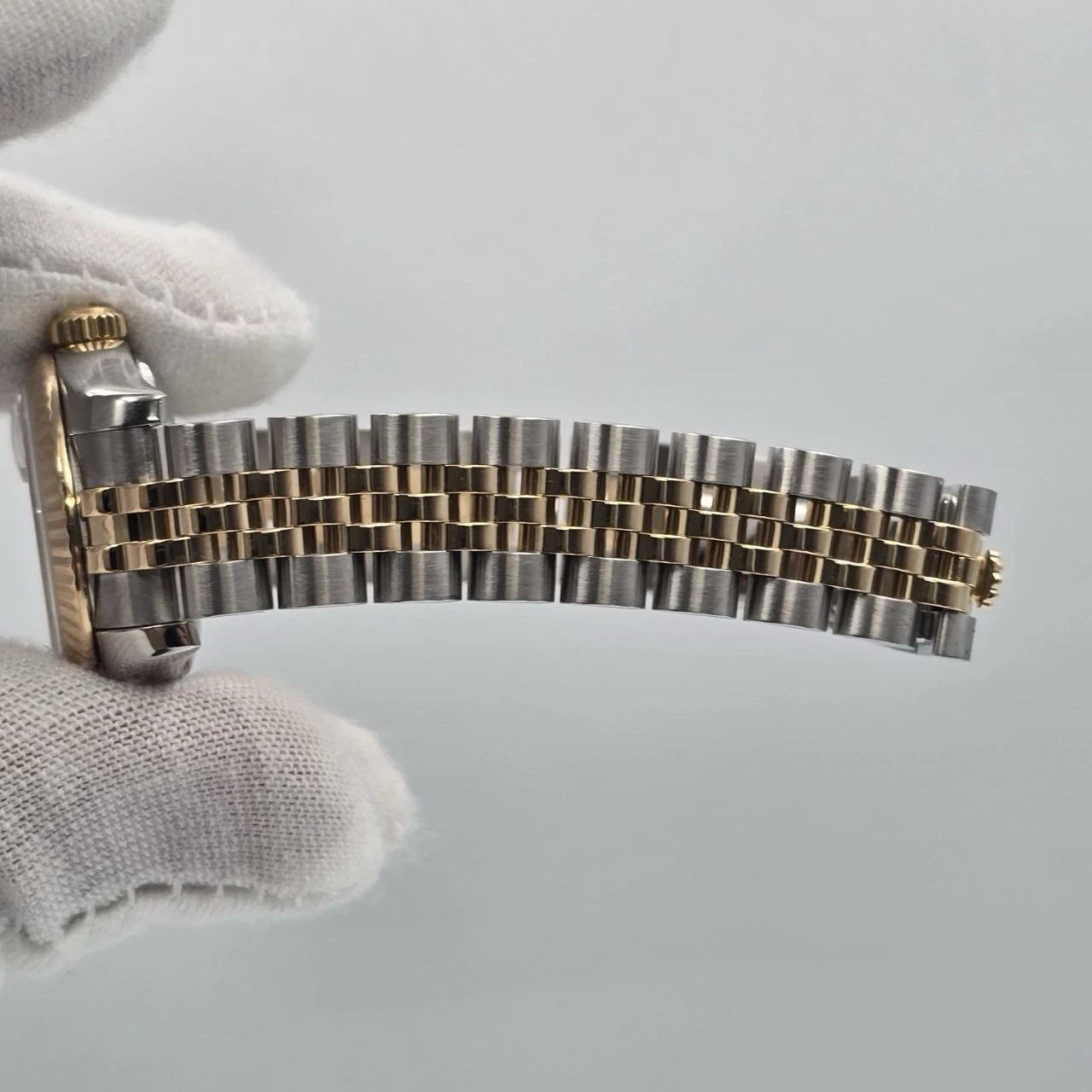 PAPERS MINT Rolex Datejust 18k Two Tone Champagne Diamond Dial 26mm Watch 179173