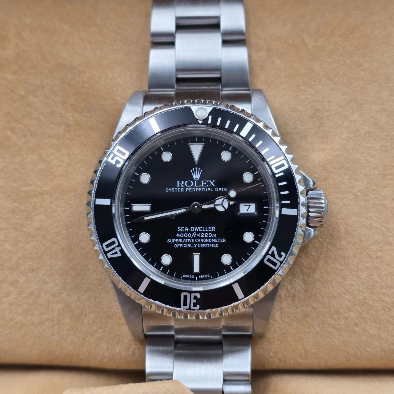 PAPERS 2001 Rolex Sea-Dweller 16600 Stainless Steel Black Dial 40mm Watch BOX
