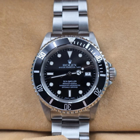 PAPERS 2001 Rolex Sea-Dweller 16600 Stainless Steel Black Dial 40mm Watch BOX