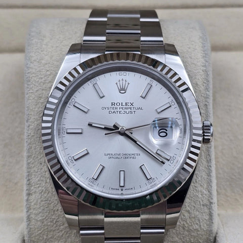 NEW 2025 Rolex Datejust 41mm 126334 Stainless Steel Oyster Silver Stick Dial