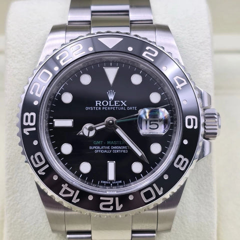 PAPERS 2011 Rolex GMT Master II 116710LN Steel Ceramic "Green Arrow" 40mm BOX