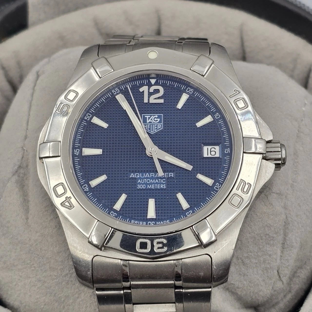 Tag Heuer Aquaracer WAF2112 38mm Automatic Dive Watch Blue Dial Stainless Steel