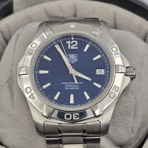 Tag Heuer Aquaracer WAF2112 38mm Automatic Dive Watch Blue Dial Stainless Steel