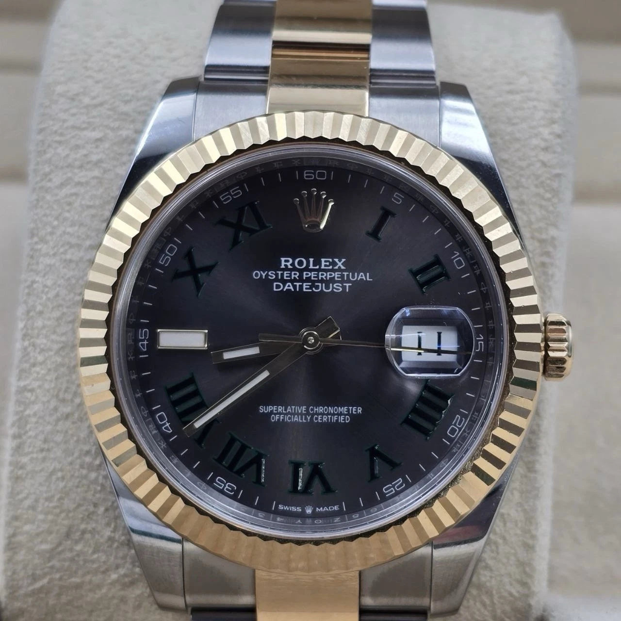 PAPERS 2019 Rolex Datejust 41mm Two Tone Wimbledon Dial Oyster 126333 BOX