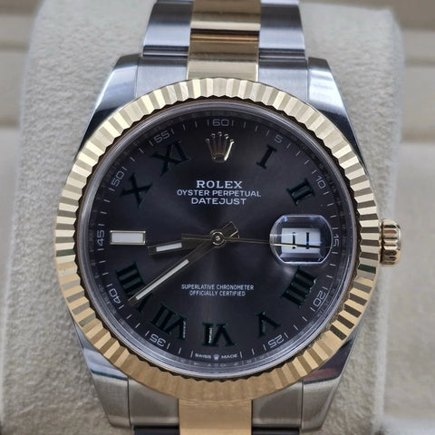 PAPERS 2019 Rolex Datejust 41mm Two Tone Wimbledon Dial Oyster 126333 BOX