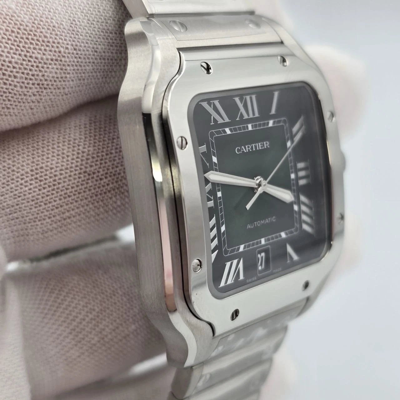 NEW 2025 Cartier Santos Steel Green Dial 40mm Automatic Watch WSSA0062