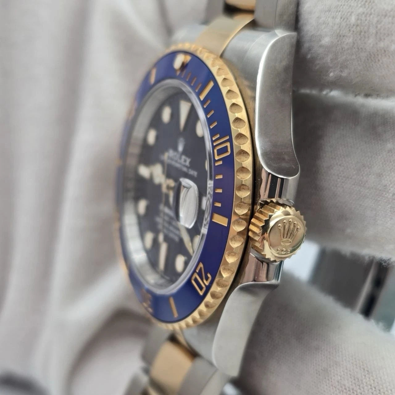 2021 PAPERS Rolex Submariner Blue Dial Two Tone Gold 41mm Watch 126613LB BOX