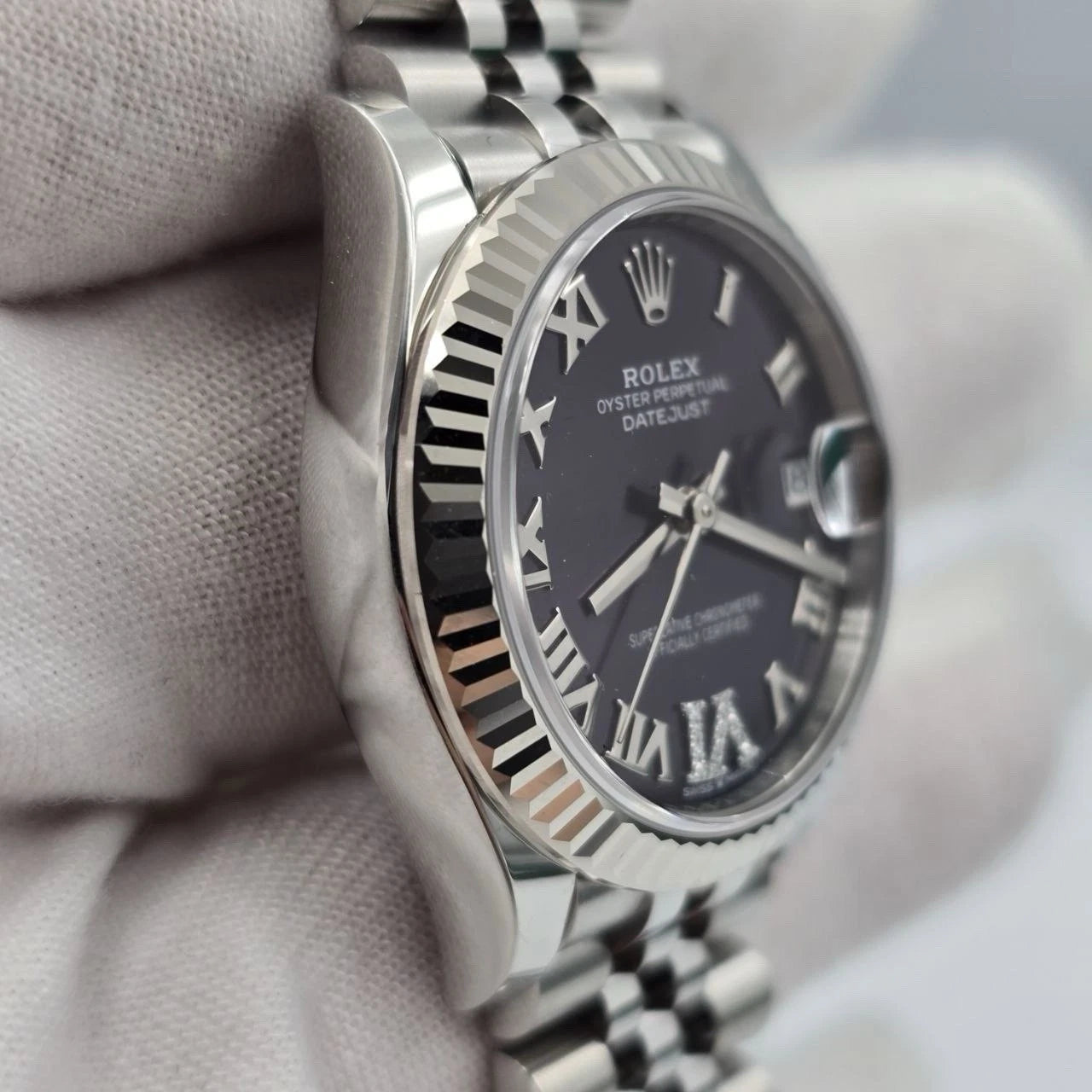 NEW 2026 Rolex Datejust 31mm Purple Roman Diamond 6 Dial Steel Jubilee 278274