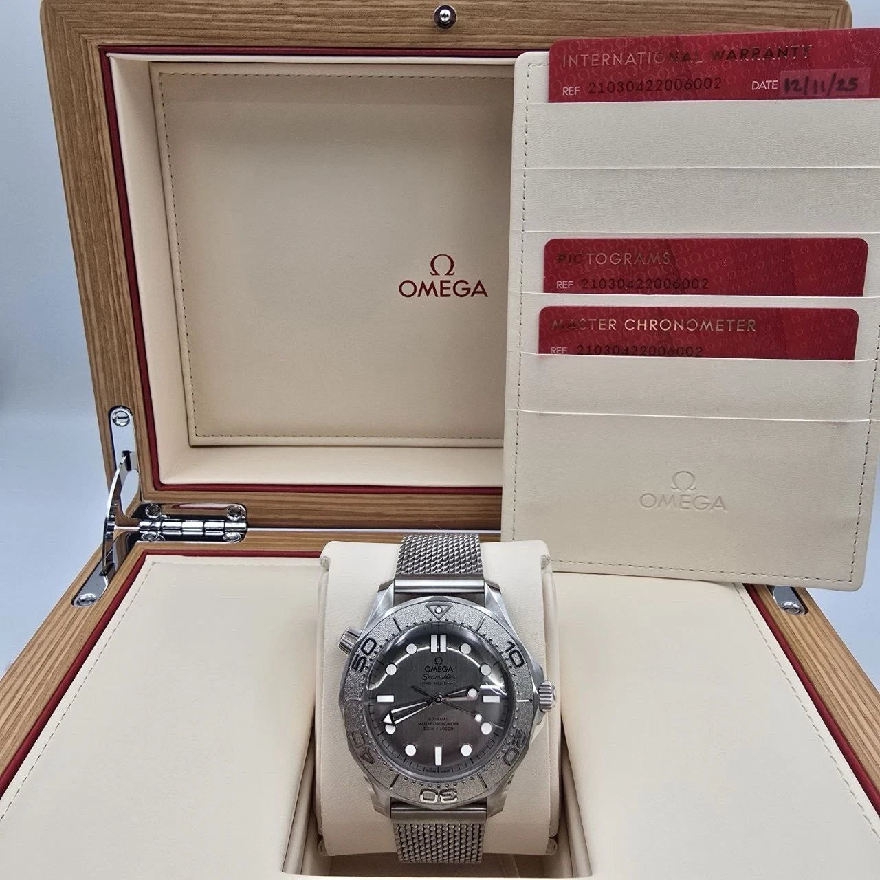 NEW 2025 Omega Seamaster Diver 300M Gray Dial 42mm Watch 210.30.42.20.06.002