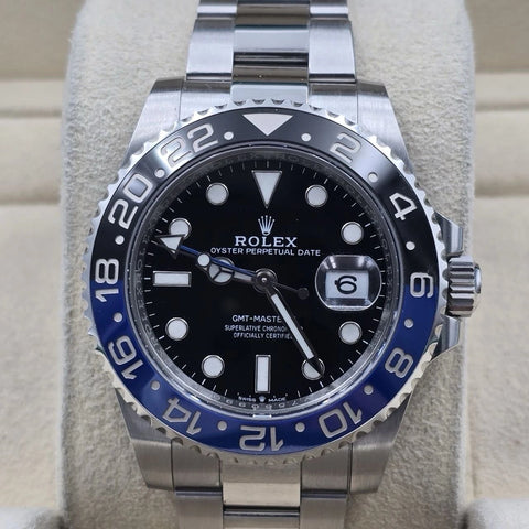 2022 PAPERS Rolex GMT Master II Batman Steel Oyster Bracelet 126710BLNR BOX