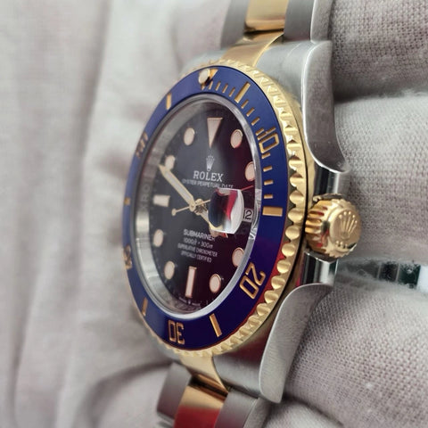PAPERS 2021 Rolex Submariner Blue Dial Two Tone Gold 41mm Watch 126613LB BOX