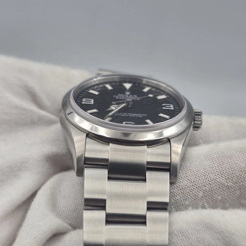 2008/2009 PAPERS Rolex Explorer l 114270 36mm Steel Black Dial Watch BOX