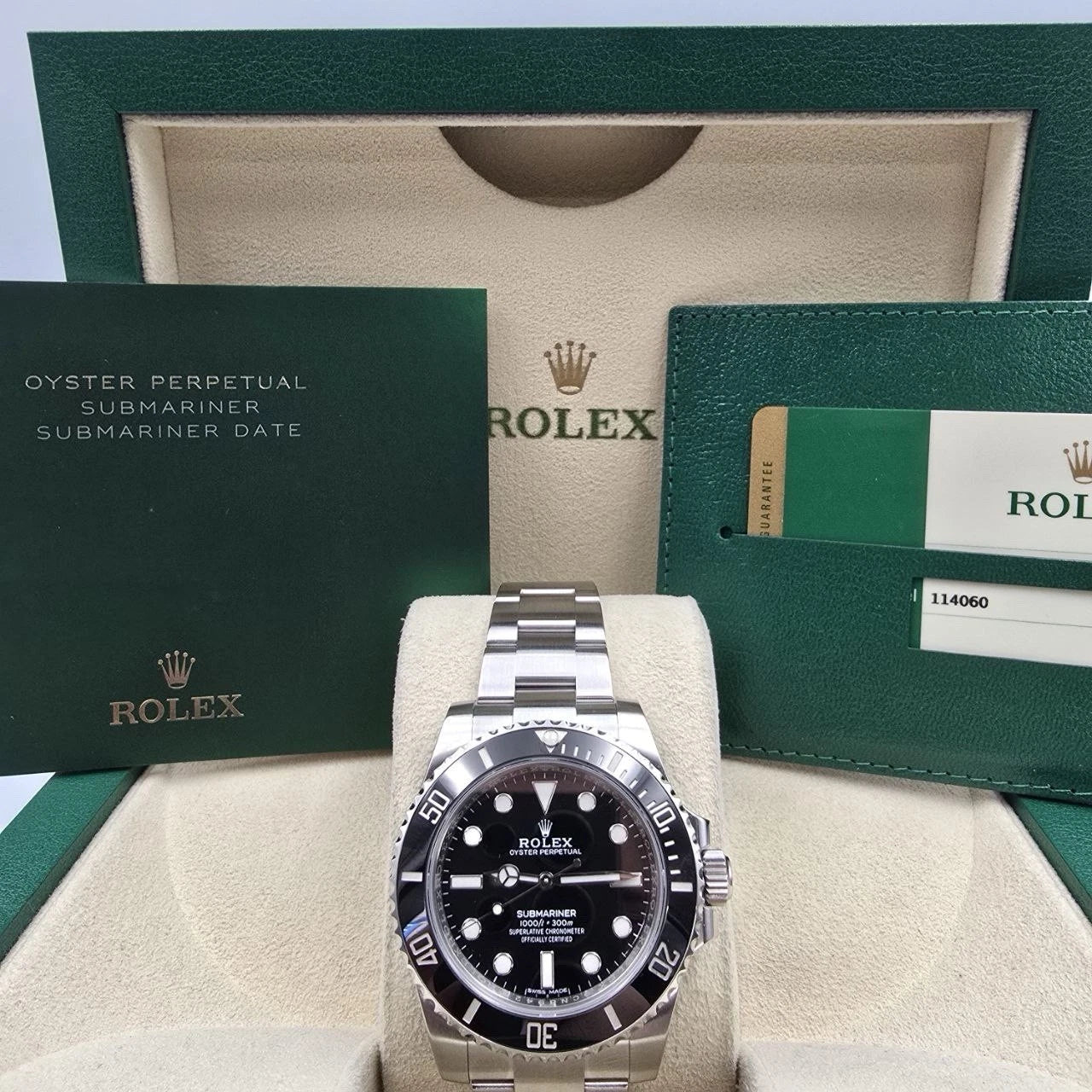 2018 PAPERS Rolex Submariner No-Date 114060 Black Ceramic 40mm Watch BOX