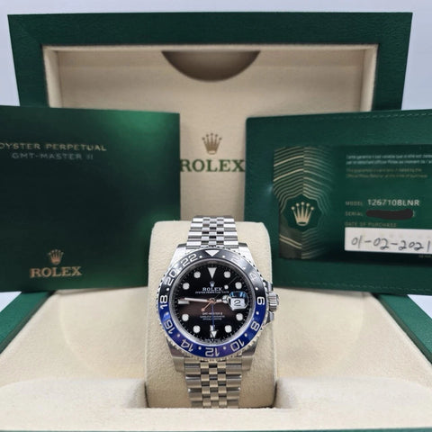 2021 PAPERS Rolex GMT-Master II 126710BLNR Batgirl Jubilee 40mm Watch BOX