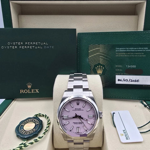 NEW 2026 Rolex Oyster Perpetual Stainless Steel 41mm 134300 Candy Pink Dial