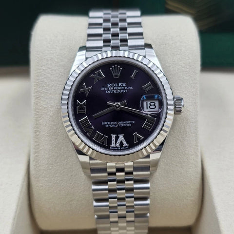 NEW 2026 Rolex Datejust 31mm Purple Roman Diamond 6 Dial Steel Jubilee 278274