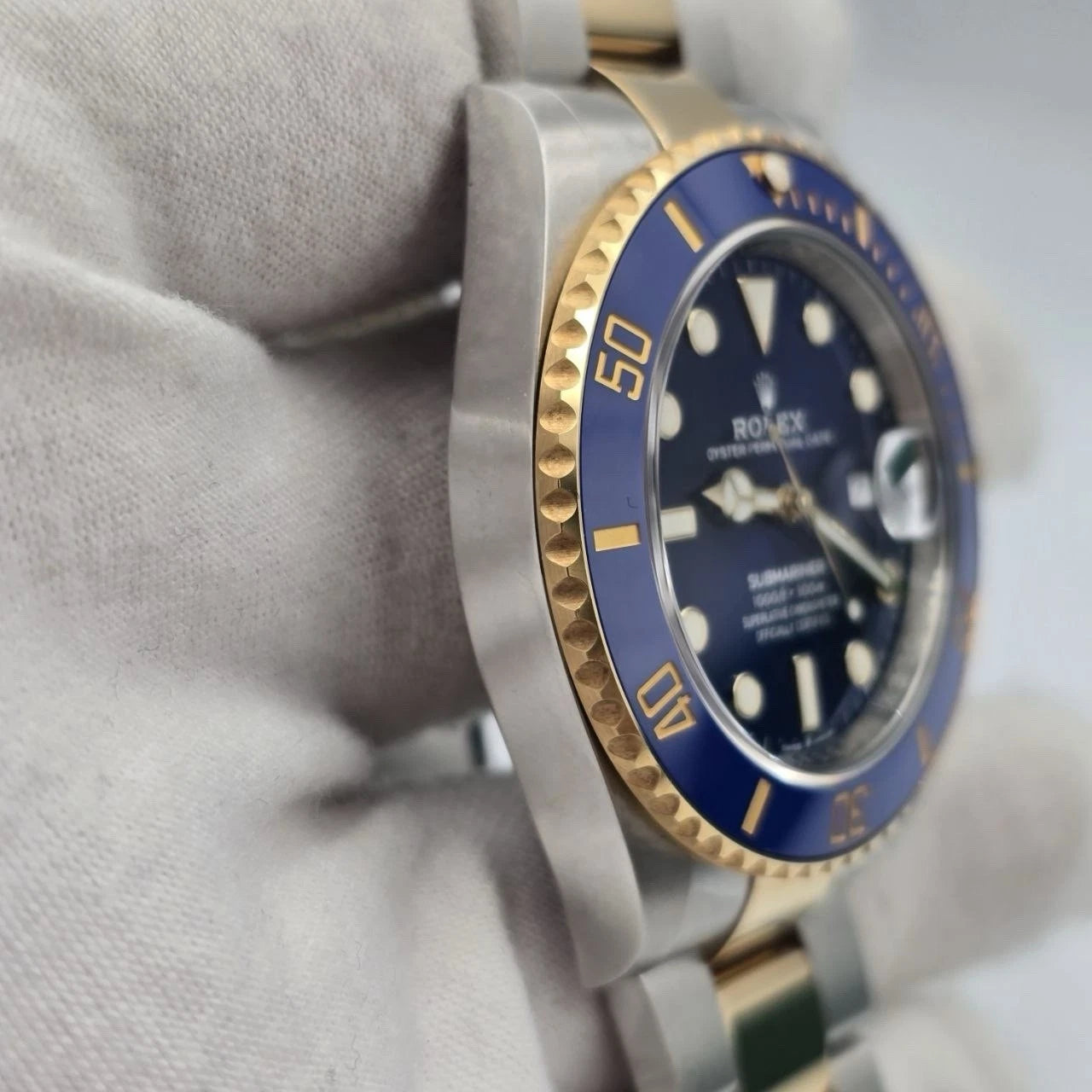 2021 PAPERS Rolex Submariner Blue Dial Two Tone Gold 41mm Watch 126613LB BOX