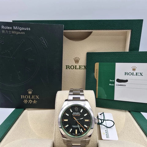PAPERS 2019 Rolex Milgauss 40mm Steel Black Dial Green Crystal 116400GV BOX