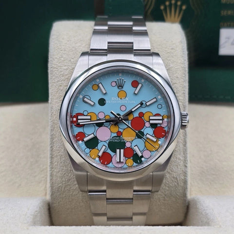 2023 PAPERS Rolex Oyster Perpetual 41mm Celebration Dial Steel 124300 BOX