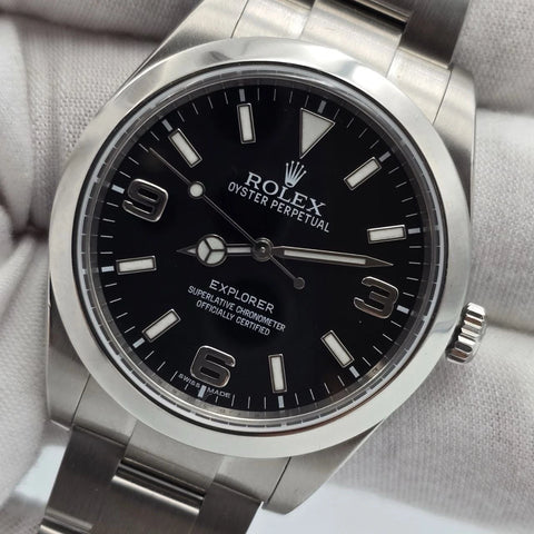 MINT Rolex Explorer I Black Stainless Steel MK1 39mm Watch 214270