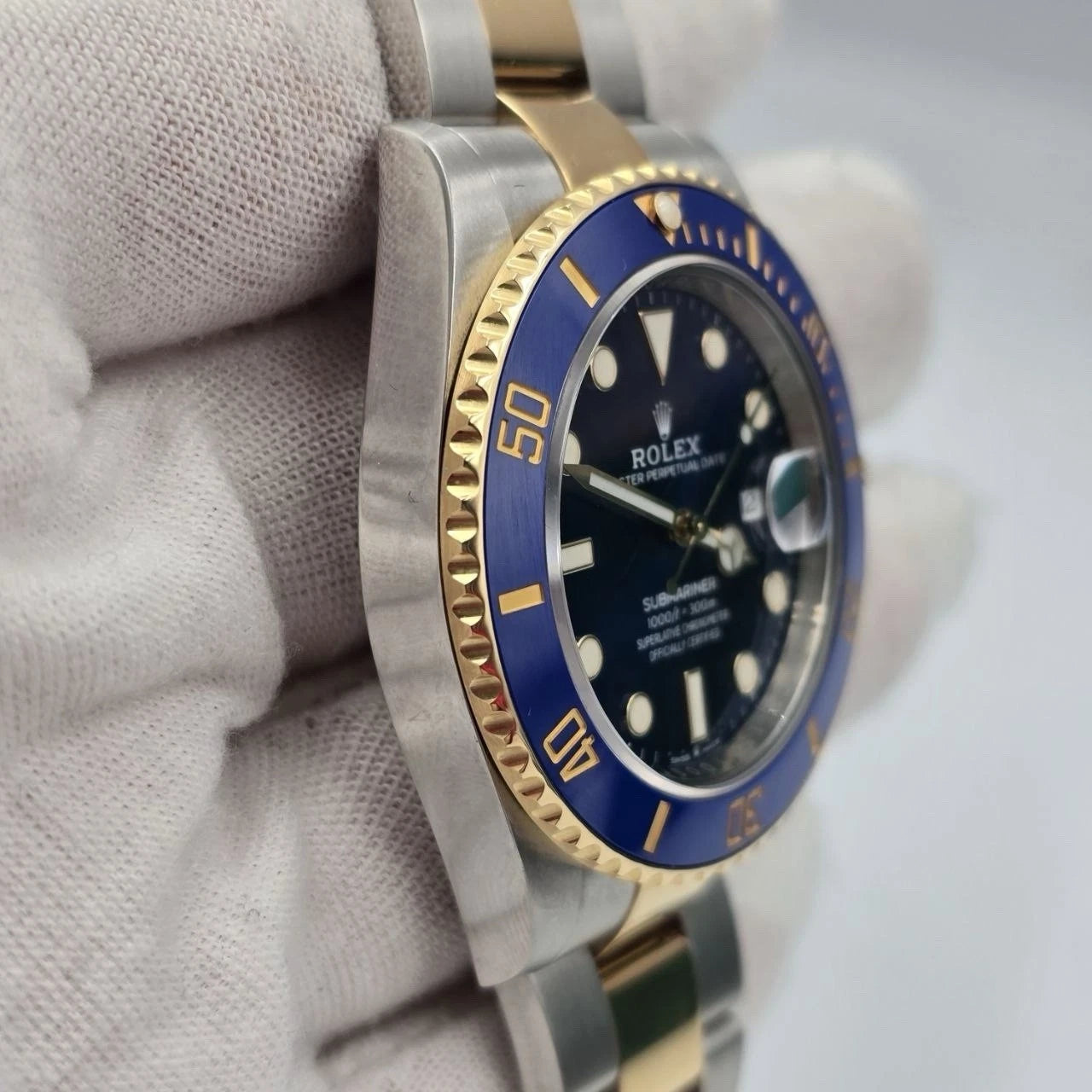 PAPERS 2021 Rolex Submariner Blue Dial Two Tone Gold 41mm Watch 126613LB BOX