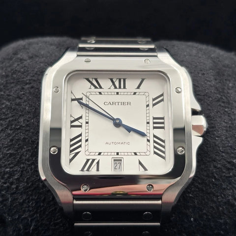 NEW 2026 Cartier Santos de Cartier Stainless Steel Large White Dial WSSA0018