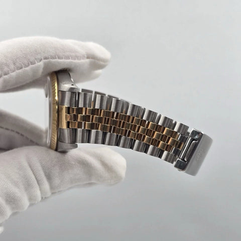 PAPERS Rolex Datejust 36mm Champagne Stick Dial Two Tone 18K Jubilee 16233