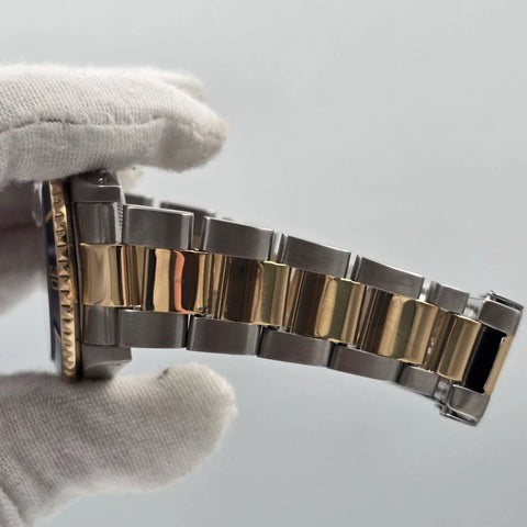 2002 Rolex Submariner 16613 Blue Dial Two Tone Steel Gold Clasp 40mm Watch