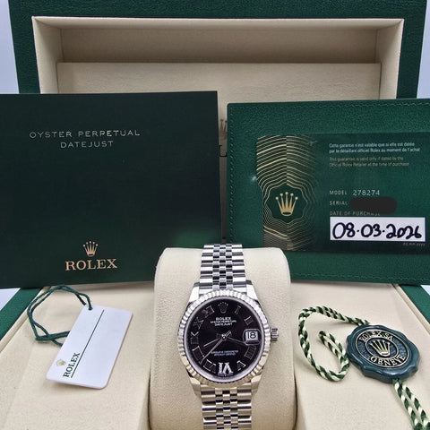 NEW 2026 Rolex Datejust 31mm Purple Roman Diamond 6 Dial Steel Jubilee 278274
