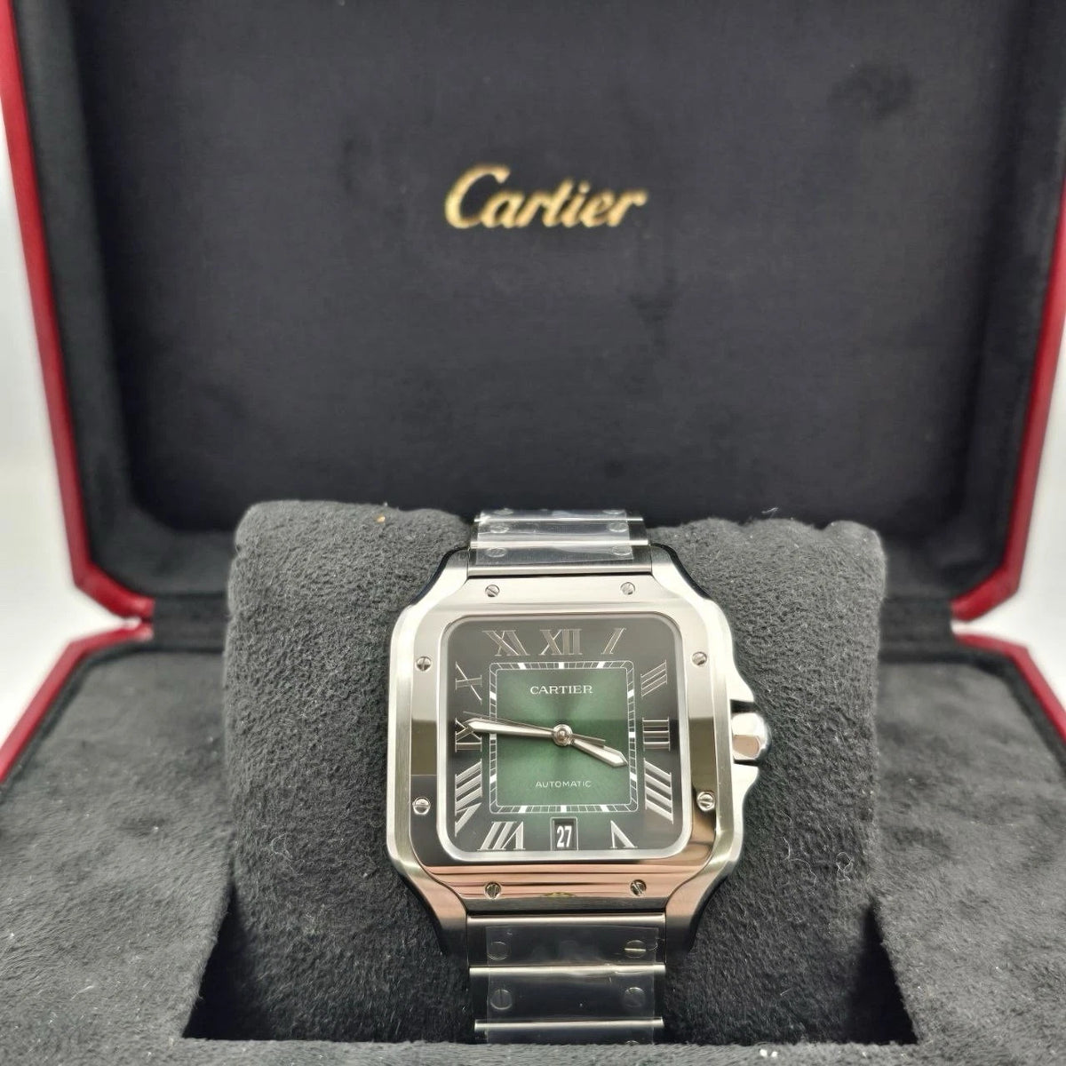 NEW 2025 Cartier Santos Steel Green Dial 40mm Automatic Watch WSSA0062