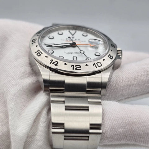 2023 PAPERS Rolex Explorer II 42mm 226570 Stainless Steel Polar White Dial BOX