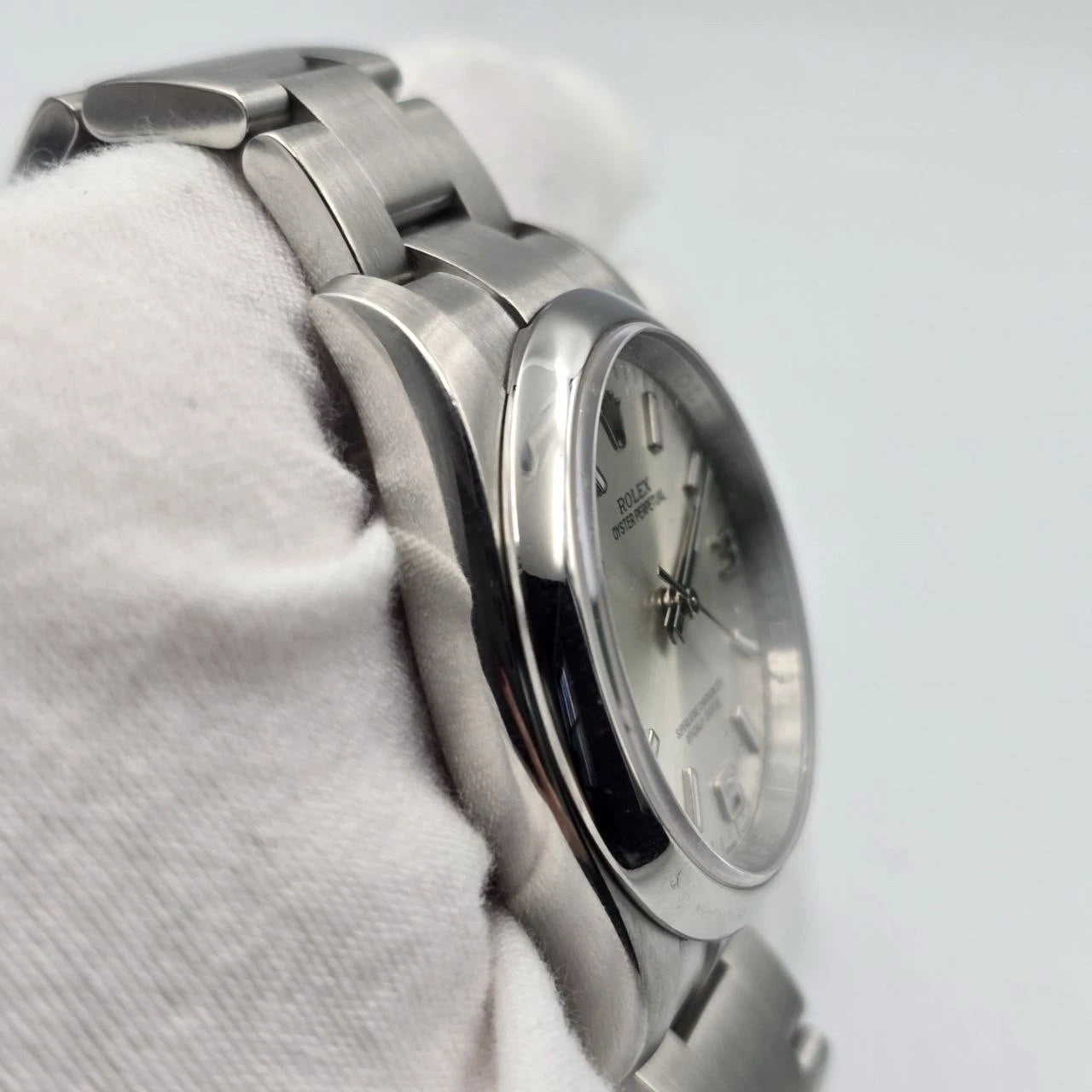 2015 PAPERS Rolex Oyster Perpetual Silver Stick Dial Steel 36mm 116000 BOX