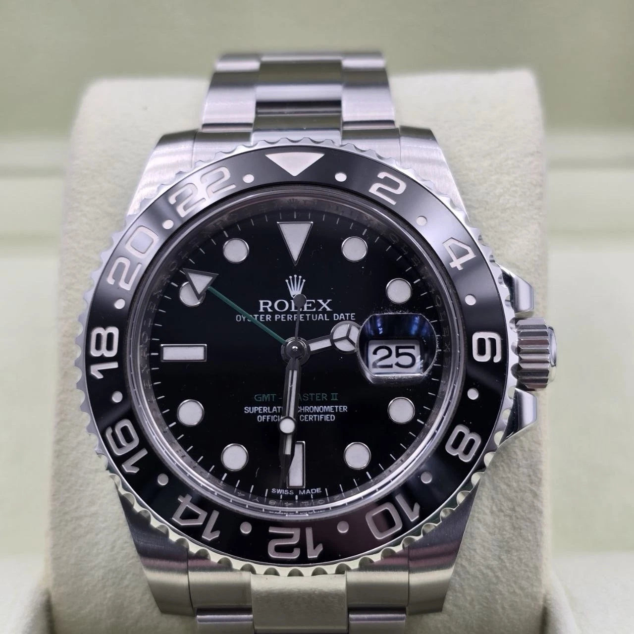 2012 PAPERS Rolex GMT Master II 116710LN Steel Ceramic "Green Arrow" 40mm BOX