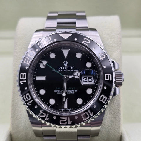 2012 PAPERS Rolex GMT Master II 116710LN Steel Ceramic "Green Arrow" 40mm BOX