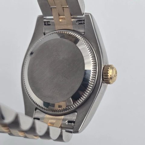 PAPERS MINT Rolex Datejust 18k Two Tone Gray Diamond Dial 26mm Watch 179173