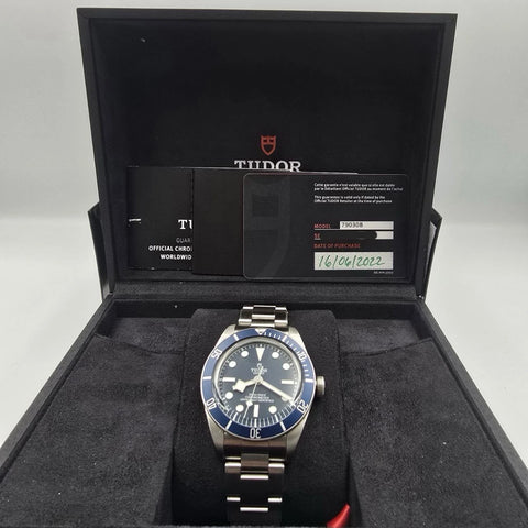 PAPERS 2022 Tudor Black Bay Blue Dial 39mm Steel Automatic Watch 79030B BOX
