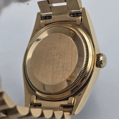 Rolex Day-Date 18038 President 18k Gold FACTORY Black Diamond Dial 36mm Watch