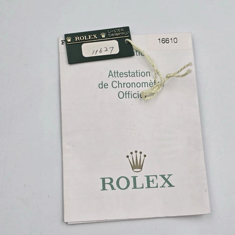 MINT PAPERS 2004 Rolex Submariner Date NO HOLES Black Dial 40mm Watch 16610