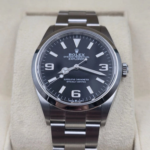 PAPERS MINT 2022 Explorer Black Dial Stainless Steel 36mm Watch 124270 BOX