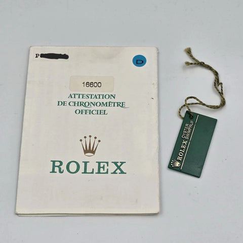 PAPERS Rolex Sea-Dweller 16600 Stainless Steel Black Dial 40MM Watch